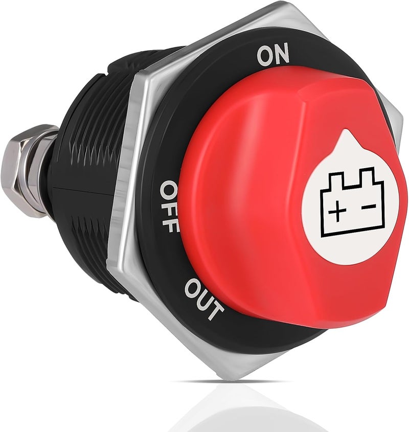 ISINFLASH Battery Disconnect Swicth 200A, 12-48V Battery Disconnect Cut Shut Off Isolator Switch for Marine Boat RV ATV Car Utv Vehicle, Max 32V DC Power Battery Switches (On-Off-Out) - Image 1